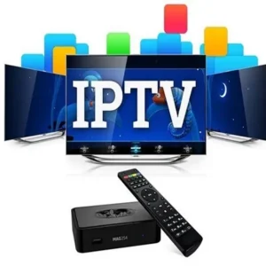 Abonnement IPTV Québec affiché sur un téléviseur avec interface moderne.