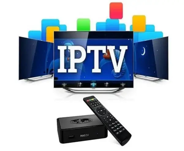 IPTV Quebec affiché sur un téléviseur avec interface moderne.